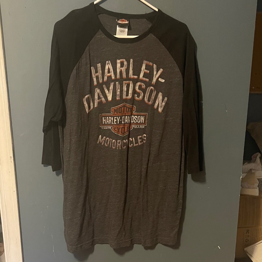 Harley-Davidson Black and Charcoal Long Sleeve Tee